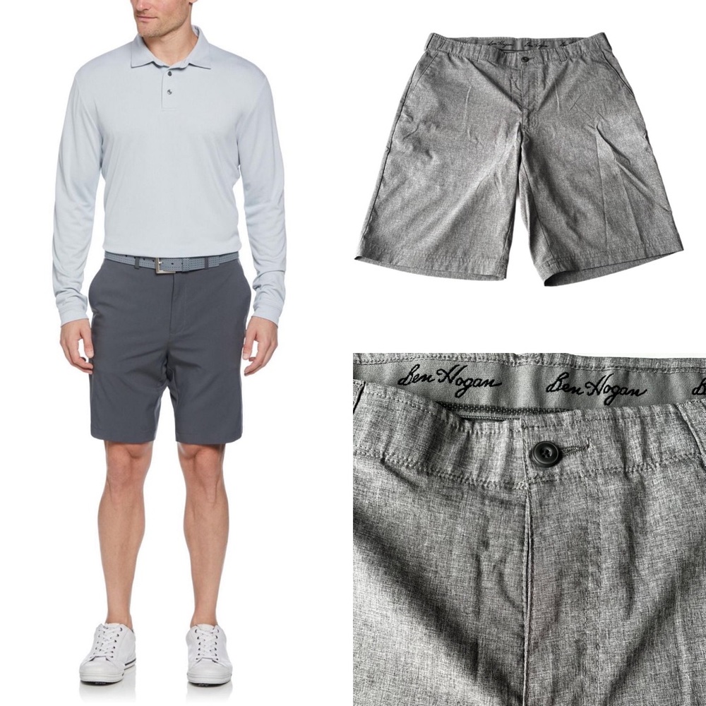 Ben Hogan Neutral Grey Athletic Athleisure Golf Style Shorts Men’s Size 36 Waist